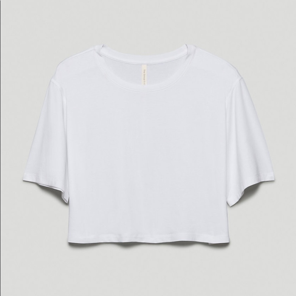 Aritzia TNA White Crop Tee